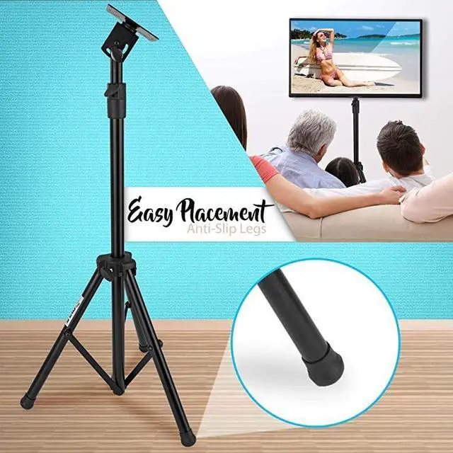 Alt view image 4 of 7 - FOR-Premium LCD Flat Panel TV Tripod, Portable TV Stand, Foldable Stand Mount, Fits LCD LED Flat Screen TV Up To 32", Adjustable Height, 22 lbs Weight Capacity, Vesa 75x75, 100x100 (PTVSTNDPT3215)