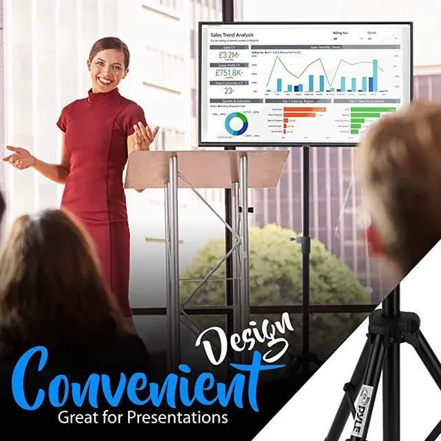 Alt view image 5 of 7 - FOR-Premium LCD Flat Panel TV Tripod, Portable TV Stand, Foldable Stand Mount, Fits LCD LED Flat Screen TV Up To 32", Adjustable Height, 22 lbs Weight Capacity, Vesa 75x75, 100x100 (PTVSTNDPT3215)