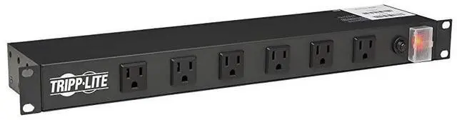 Main image of RS1215-RA Rackmount Network-Grade PDU Power Strip, 12 Right Angle Outlets Wide-Spaced, 15A, 15ft Cord w/ 5-15P Plug,, Black