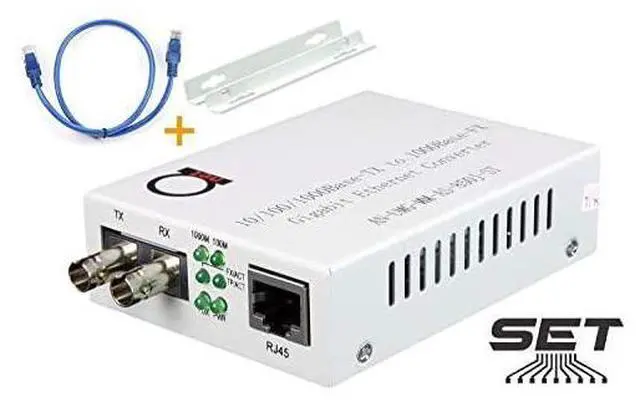 Main image of FOR-ST Gigabit Fiber Media Converter Builtin ST Fiber Module 550 m 034 Miles 850 nm to UTP Cat5e 101001000 RJ45 Auto Sensing Gigabit or Fast Ethernet Jumbo Frame LLF Support