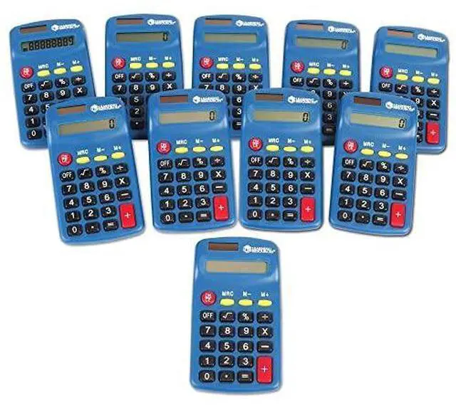 Alt view image 3 of 3 - Primary Calculator Basic Solar Powered Calculators Teacher Set of 10 Calculators Ages 3+