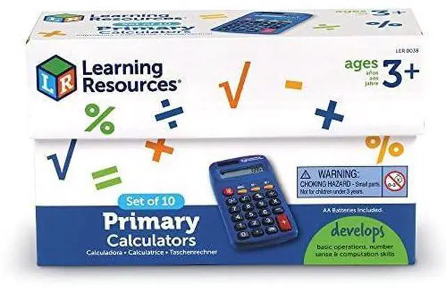 Alt view image 4 of 6 - Primary Calculator Basic Solar Powered Calculators Teacher Set of 10 Calculators Ages 3+