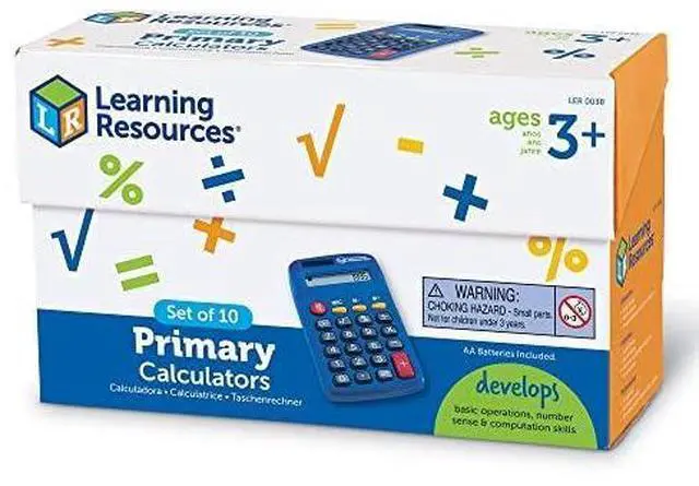 Alt view image 5 of 6 - Primary Calculator Basic Solar Powered Calculators Teacher Set of 10 Calculators Ages 3+