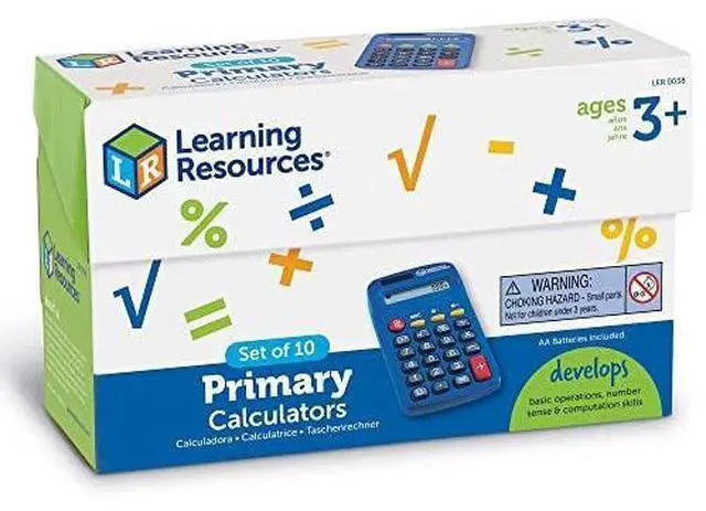 Alt view image 6 of 6 - Primary Calculator Basic Solar Powered Calculators Teacher Set of 10 Calculators Ages 3+