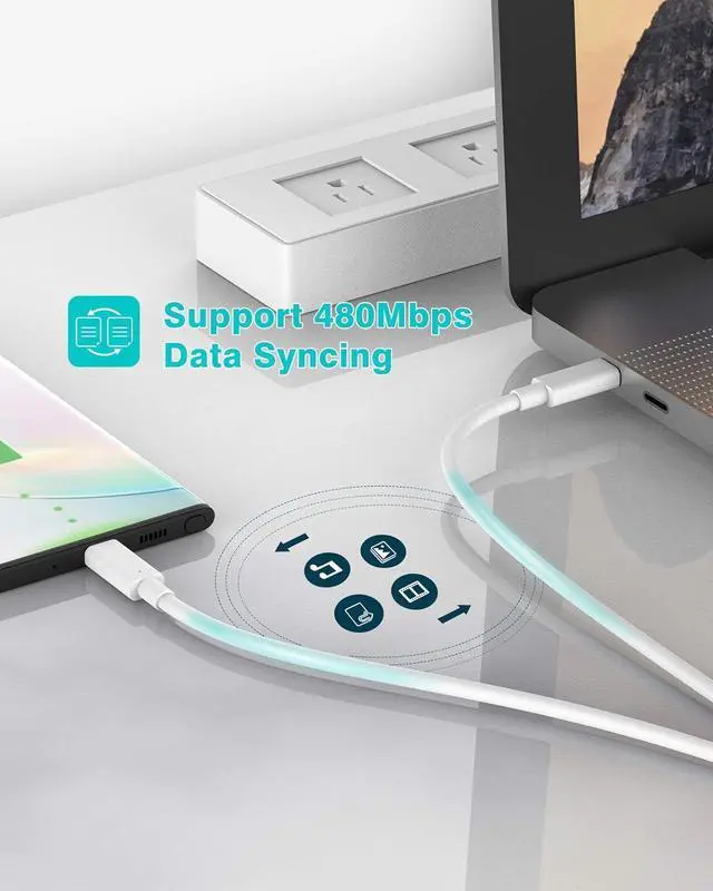 Alt view image 6 of 7 - USB C Charger Compatible with MacBook Pro 13/15/16 inch MacBook Air 13 inch M1 2020/2019/2018 Lenovo HP 65W Power Adapter Laptop Supply Plug Thunderbolt 3 LED Foldable 6.6ft USB C to C Cable