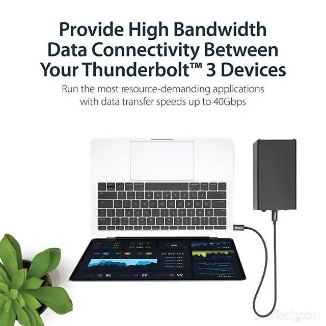 Alt view image 2 of 6 - FOR com 40Gbps Thunderbolt 3 Cable 16ft05m Black 5k 60Hz4k 60Hz Certified TB3 USBC Charger Cord w 100W Power Delivery TBLT34MM50CM