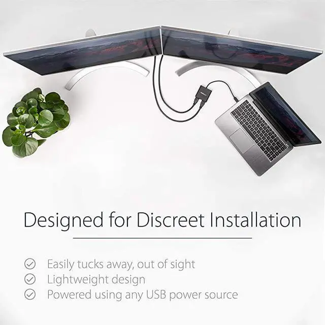 Alt view image 3 of 6 - FOR-com USB 30 to Dual HDMI Adapter 4K 30Hz External Video Graphics Card Dual Monitor Display Adapter Supports Windows USB32HD2 Black