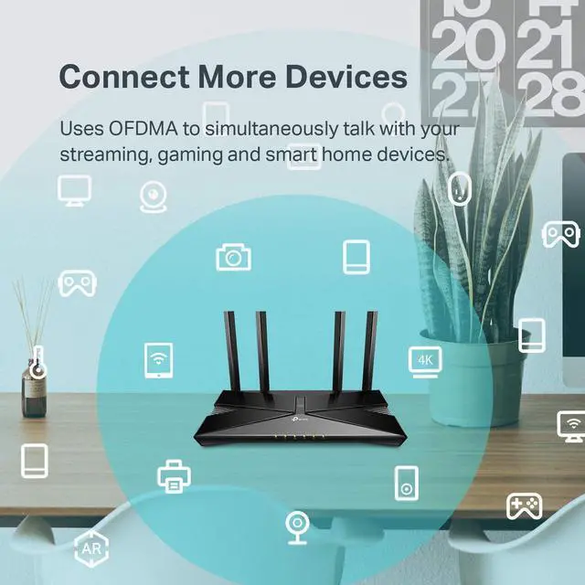Alt view image 3 of 7 - FOR-WorldwideSupermarket Wifi 6 AX1500 Smart WiFi Router (Archer AX10)  802.11ax Router, 4 Gigabit LAN Ports, Dual Band AX Router,Beamforming,OFDMA, MU-MIMO, Parental Controls, Works with Alexa