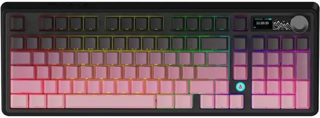 Main image of FOR-AK980 Pink Gaming Machanical Keyboard Gift Switch Full Size RGB Gasket Mount 8000mAh Triple Modes Custom Keyboard