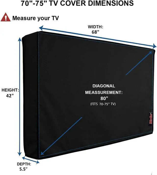 Alt view image 2 of 6 - FOR-Outdoor Waterproof and Weatherproof TV Cover for 70 to 75 inch Outside Flat Screen TV