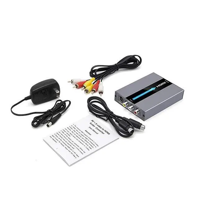 Alt view image 7 of 7 - FOR-RCA Svideo to HDMI Converter RCA Composite CVBS AV or Svideo + RL Audio Input to HDMI Output Upscale Converter Supports 720P 1080P Output Switch for N64 PS2 Wii DVD