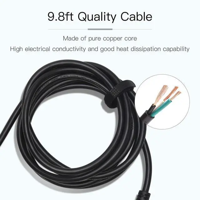 Alt view image 5 of 7 - FOR-SUPERDANNY 10ft Power Strip Tower Wireless Charger Surge Protector Extension Cord 10A 9-Outlet 4 USB 4.5A Fast Speed Charging Electrical Station Universal Socket for Laptop Phone Black and Blue