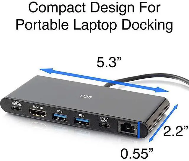 Alt view image 2 of 7 - FOR-USBC Laptop Docking Station Charges Your Laptop Transfers Data Connects to Your Monitor Hub is Compatible with USBC Thunderbolt 3 Laptops MacBooks Microsoft Surface Dell 28845 Black