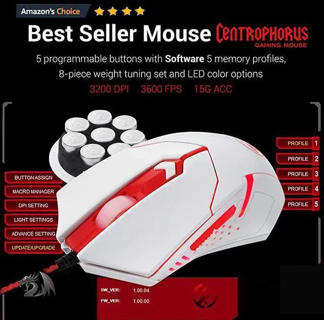 Alt view image 3 of 7 - FOR-S101 Wired Gaming Keyboard and Mouse Combo RGB Backlit Gaming Keyboard with Multimedia Keys Wrist Rest and Red Backlit Gaming Mouse 3200 DPI for Windows PC Gamers (White)