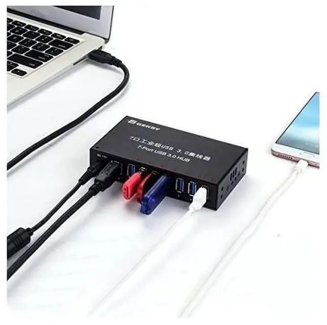 Alt view image 5 of 7 - FOR-USB 30 Hub Metal Case Mountable 7Port Powered USB Hub 30 with 12V3A AC AdapterType A