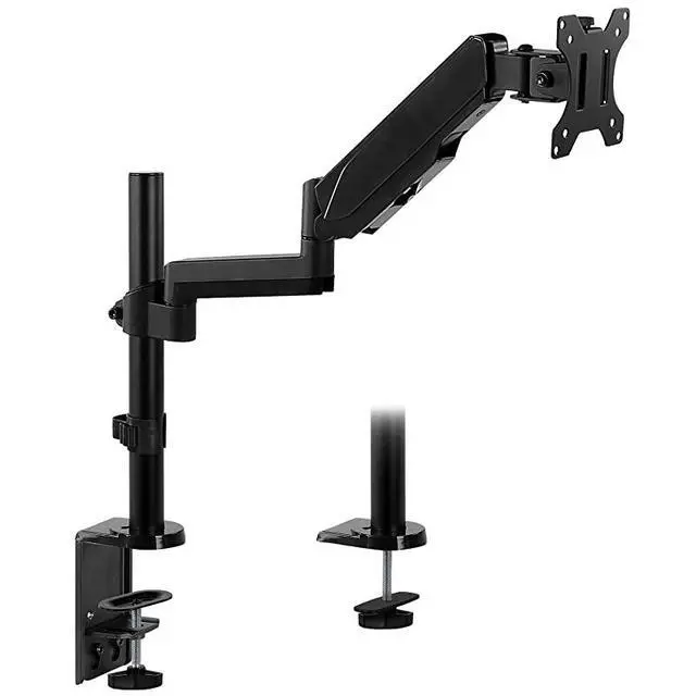 Alt view image 2 of 7 - FOR-Single Monitor Arm Mount | Desk Stand | Full Motion Height Adjustable Articulating Gas Spring Arm | Fits 19 21 24 27 29 30 32 Inch VESA Compatible Computer Screen | CClamp and Grommet Base