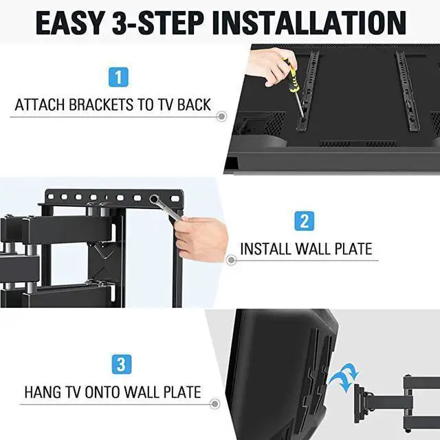 Alt view image 6 of 7 - FOR-TV Wall Mounts TV Bracket for Most 3255 Inch Flat Screen TV Mount Bracket Full Motion TV Wall Mount with Swivel Articulating Dual Arms Max VESA 400x400mm 99 LBS Loading MD2380