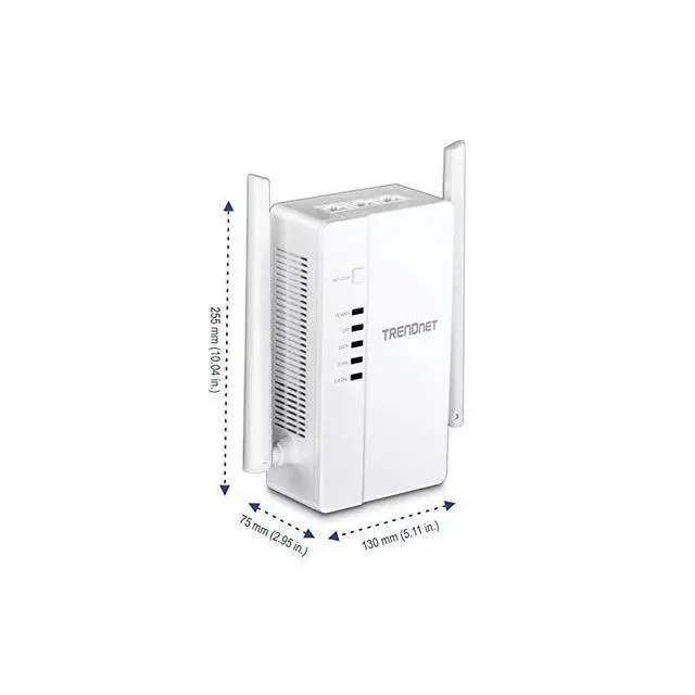 Alt view image 3 of 7 - FOR-WiFi Everywhere Powerline 1200 AV2 AC1200 Wireless Access Point DualBand 3 x Gigabit Ports WiFi Clone Cross Compatible with Powerline 600500200 TPL430AP White