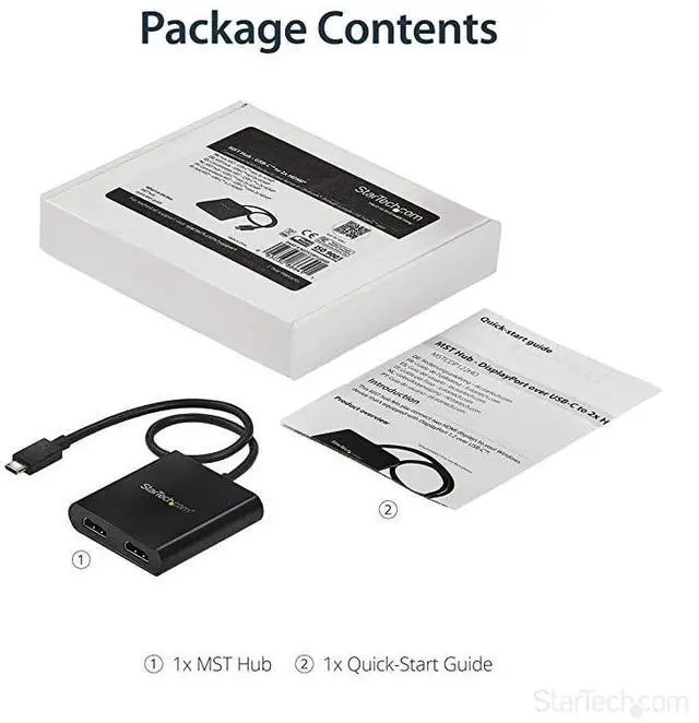 Alt view image 6 of 6 - FOR-com 2Port Multi Monitor Adapter USBC to 2x HDMI Video Splitter USB TypeC to HDMI MST Hub Dual 4K 30Hz or 1080p 60Hz Thunderbolt 3 Compatible Windows Only MSTCDP122HD