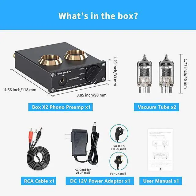 Alt view image 7 of 7 - FOR-Phono Preamp for Turntable Preamplifier MM Phonograph Preamplifier with Gain Gear Mini Stereo Audio HiFi PreAmplifier for Record Player with DC 12V Power Supply Box X2