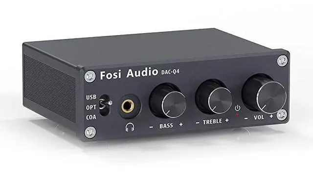 Main image of FOR-Q4 Mini Stereo Gaming DAC Headphone Amplifier 24Bit192 KHz USBOpticalCoaxial to RCA AUX DigitaltoAnalog Audio Converter Adapter for HomeDesktop PoweredActive Speakers Black