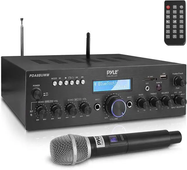 Main image of FOR-Wireless Microphone Power Amplifier System-200W Dual Channel Sound Audio Stereo Karaoke Speaker Receiver w/ USB, AUX, Microphone IN w/ Echo, Radio,Home Theater via RCA, Studio Use-South City Mall