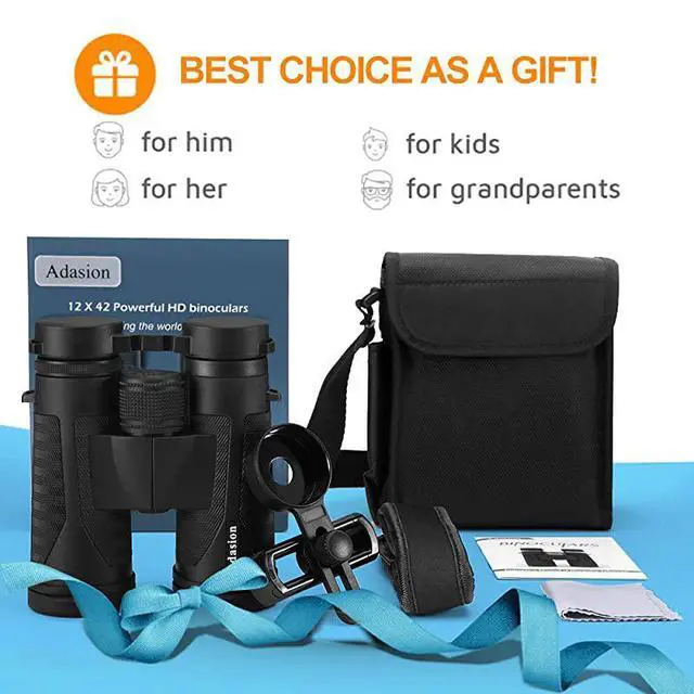 Alt view image 6 of 6 - FOR-Binoculars for Adults with New Smartphone Photograph Adapter 18mm Large View Eyepiece 165mm Super Bright BAK4 Prism FMC Lens Binoculars for Birds Watching Hunting Waterproof 125 lbs