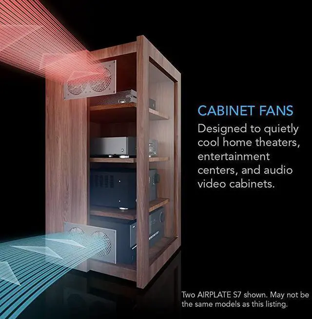 Alt view image 2 of 7 - FOR-AIRPLATE S7 Quiet Cooling Fan System 12 with Speed Control for Home Theater AV Cabinets