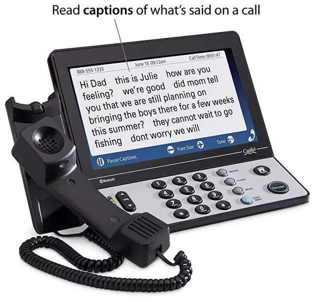 Alt view image 3 of 6 - FOR-2400i Captioned Telephone Large TouchScreen Captioned Telephone with 40dB Amplification