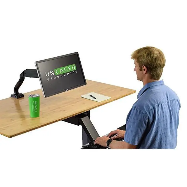 Alt view image 3 of 5 - FOR-Computer Monitor Arm Mount with 2 USB Ports Ergonomic Adjustable Height Universal VESA LCD Holder with Gas Spring Office Standing Desk Accessories Organizer CClamp Grommet Connection