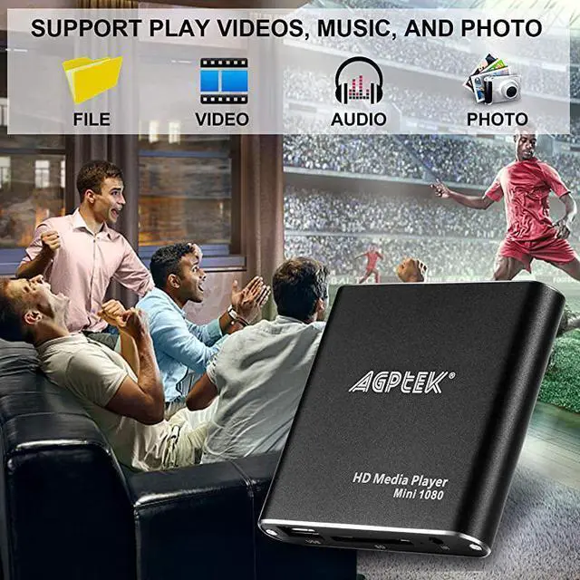 Alt view image 3 of 7 - FOR-Media Player Black Mini 1080p FullHD Ultra Digital Media Player for MKVRM HDD USB Drives and SD Cards