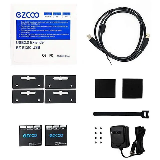 Alt view image 7 of 7 - FOR-20 Extender 165ft 50m with 4Port HUB by Ethernet Cat5e Cat6 RJ45 LAN ExtensionTwo Webcams Work SyncPlug and PlaySupport WindowsMacOSAndroidLinux 15m Cable5V Power EX60