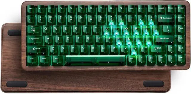Main image of FOR-75% Mechanical Keyboard Wireless WD75 V2 Wood Gaming Keyboard 8000mAh Battery, with Translucent Clear Keycaps-POM Linear Switch