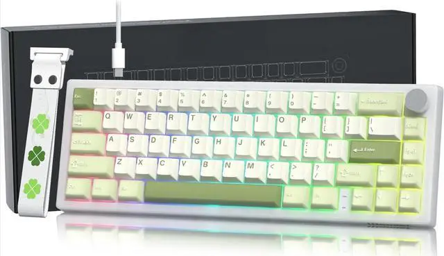 Main image of FOR-60% Gaming Mechanical Keyboard Green  Hot Swappable Gasket Mount RGB Key Board & PBT Keycaps