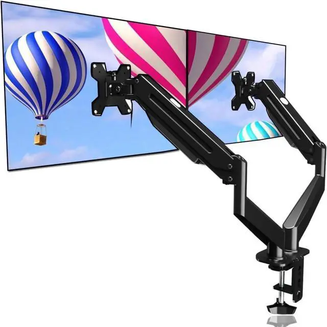Main image of FOR-Dual Monitor Mount Stand-Height Adjustable Gas Spring Monitor Arm Desk Mount for 2 Computer Screens 17 to 32 inches Black