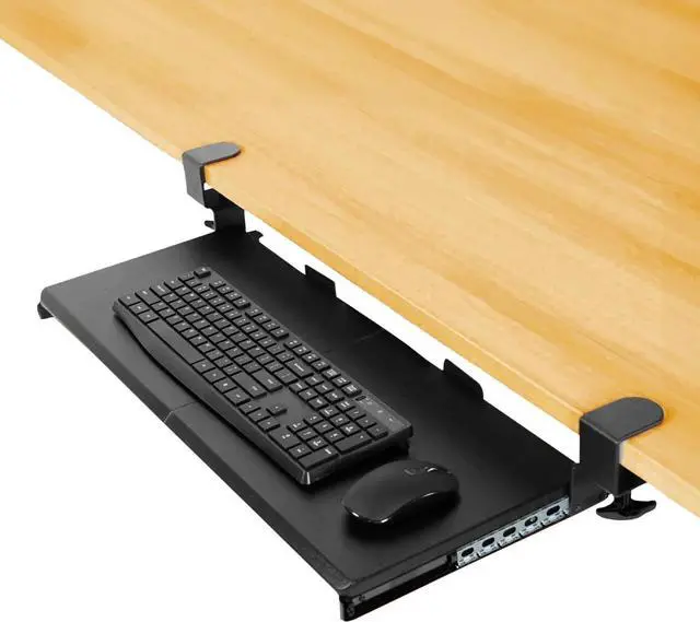 Main image of FOR-Keyboard Tray Under Desk Slide Out Large 27" (31" Wide with Clamps) Computer Drawer Pull Out with Sturdy C-Clamp Mount, Black