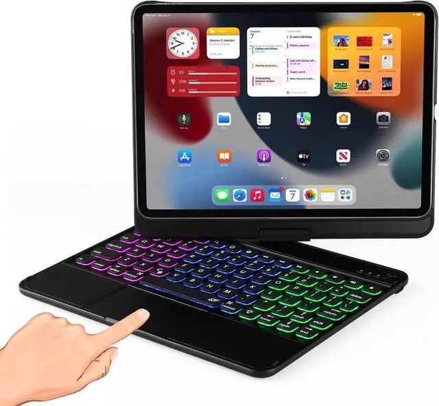 Main image of FOR-Keyboard case for iPad 11th A16 2025, Multi Touchpad 360 Swivel Light Thin Cover Backlight 10&11 Gen