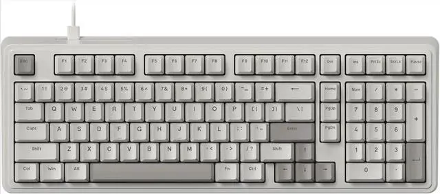 Main image of FOR-Retro Mechanical Keyboard - 101-Key Hot-Swappable Gasket Mount Wired Keyboard with Pre-Lubed Red Switches, (Grey-White)