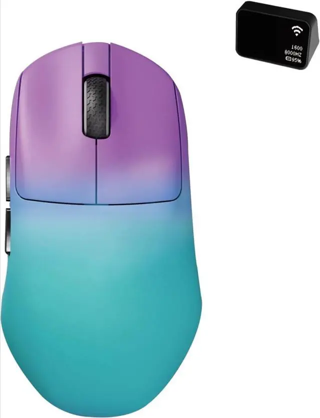Main image of Generic Brand Wireless Gaming Mouse, Tri-Mode 8K/USB-C/Bluetooth, PAW3950 Optical Sensor, 5 Programmable Buttons, Compatible with Laptop, PC, Mac, Single Pack, Purple
