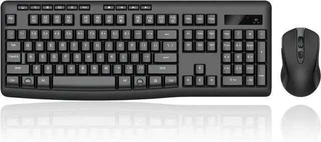 Main image of FOR-Wireless Keyboard and Mouse Combo, 2.4G Full-Sized Ergonomic Computer Keyboard with 5 Level DPI Adjustable Wireless Mouse