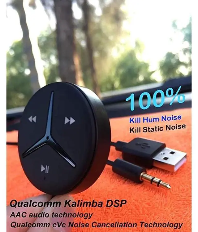 Alt view image 2 of 7 - FOR-SoundTek A1+ Aux Bluetooth Car Kit Handsfree Calls Music Streaming Qualcomm Chipset Built in DSP + MIC and Noise Isolator AAC Codec Aux Bluetooth Receiver/Adaptor for Car SUV Trucks