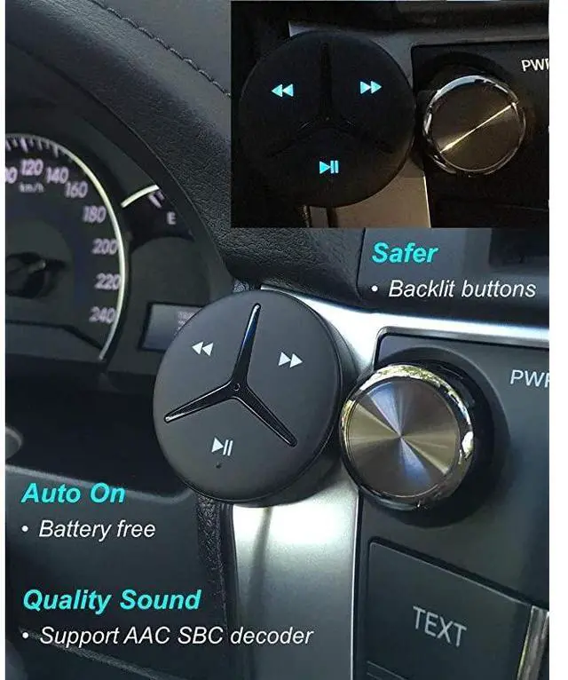 Alt view image 4 of 7 - FOR-SoundTek A1+ Aux Bluetooth Car Kit Handsfree Calls Music Streaming Qualcomm Chipset Built in DSP + MIC and Noise Isolator AAC Codec Aux Bluetooth Receiver/Adaptor for Car SUV Trucks