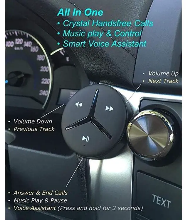 Alt view image 5 of 7 - FOR-SoundTek A1+ Aux Bluetooth Car Kit Handsfree Calls Music Streaming Qualcomm Chipset Built in DSP + MIC and Noise Isolator AAC Codec Aux Bluetooth Receiver/Adaptor for Car SUV Trucks