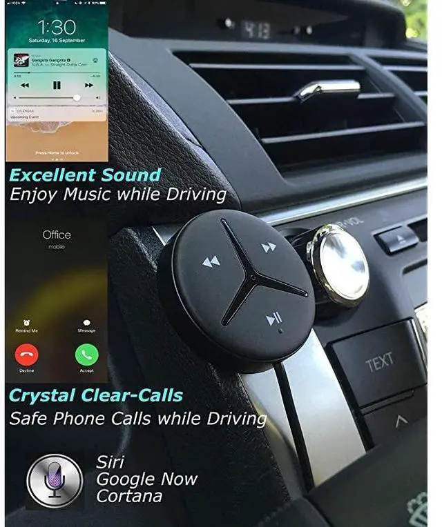 Alt view image 3 of 7 - FOR-SoundTek A1+ Aux Bluetooth Car Kit Handsfree Calls Music Streaming Qualcomm Chipset Built in DSP + MIC and Noise Isolator AAC Codec Aux Bluetooth Receiver/Adaptor for Car SUV Trucks