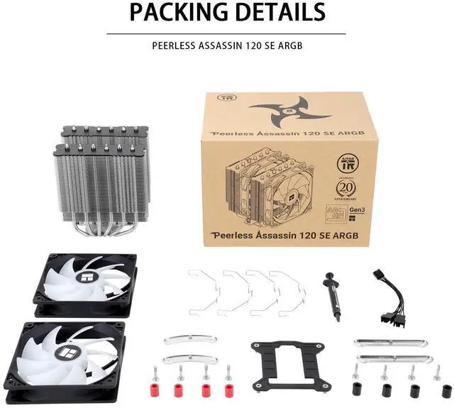 Alt view image 6 of 6 - FOR-Thermalright Peerless Assassin 120 SE ARGB CPU Air Cooler, 6 Heat Pipes CPU Cooler, Dual 120mm TL-C12C-S PWM Fan, Aluminium Heatsink Cover, AGHP Technology, for AMD AM4/Intel 1700/1150/1151/1200