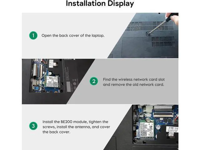 Alt view image 7 of 7 - Wireless WiFi Network Card, BE200 WiFi 7 Adapter, BE200NGW 8774Mbps Bluetooth 5.4 Tri-Band 802.11be NGFF M.2 Module, MU-MIMO, WPA4, Wireless Adapter for Laptop, Only Work for Windows 11 (64-bit)