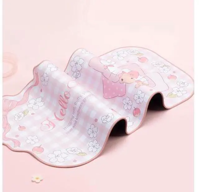 Alt view image 6 of 7 - Kawaii Anime Mouse Pad - Cute Gaming Desk Mat With Bowknot Edge, Non-Slip Waterproof for Keyboard, Large Extended for Office Gaming - FlowerCat