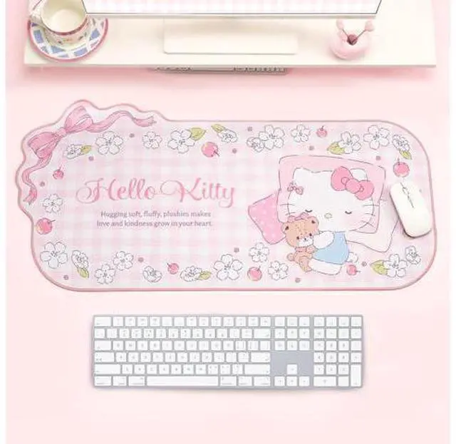 Alt view image 5 of 7 - Kawaii Anime Mouse Pad - Cute Gaming Desk Mat With Bowknot Edge, Non-Slip Waterproof for Keyboard, Large Extended for Office Gaming - FlowerCat