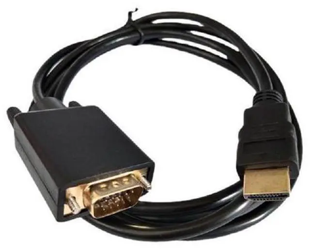 Alt view image 2 of 4 - 1.8-meter HDMI to VGA adapter cable for 1080p computer video connection. HDMI TO VGA with chip.
