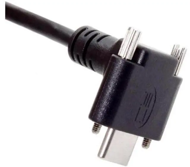 Alt view image 2 of 7 - Down Up Angled USB 3.1 Type-C Dual Screw Locking to Standard USB3.0 Data Cable 90 Degree for Camera 25"feet